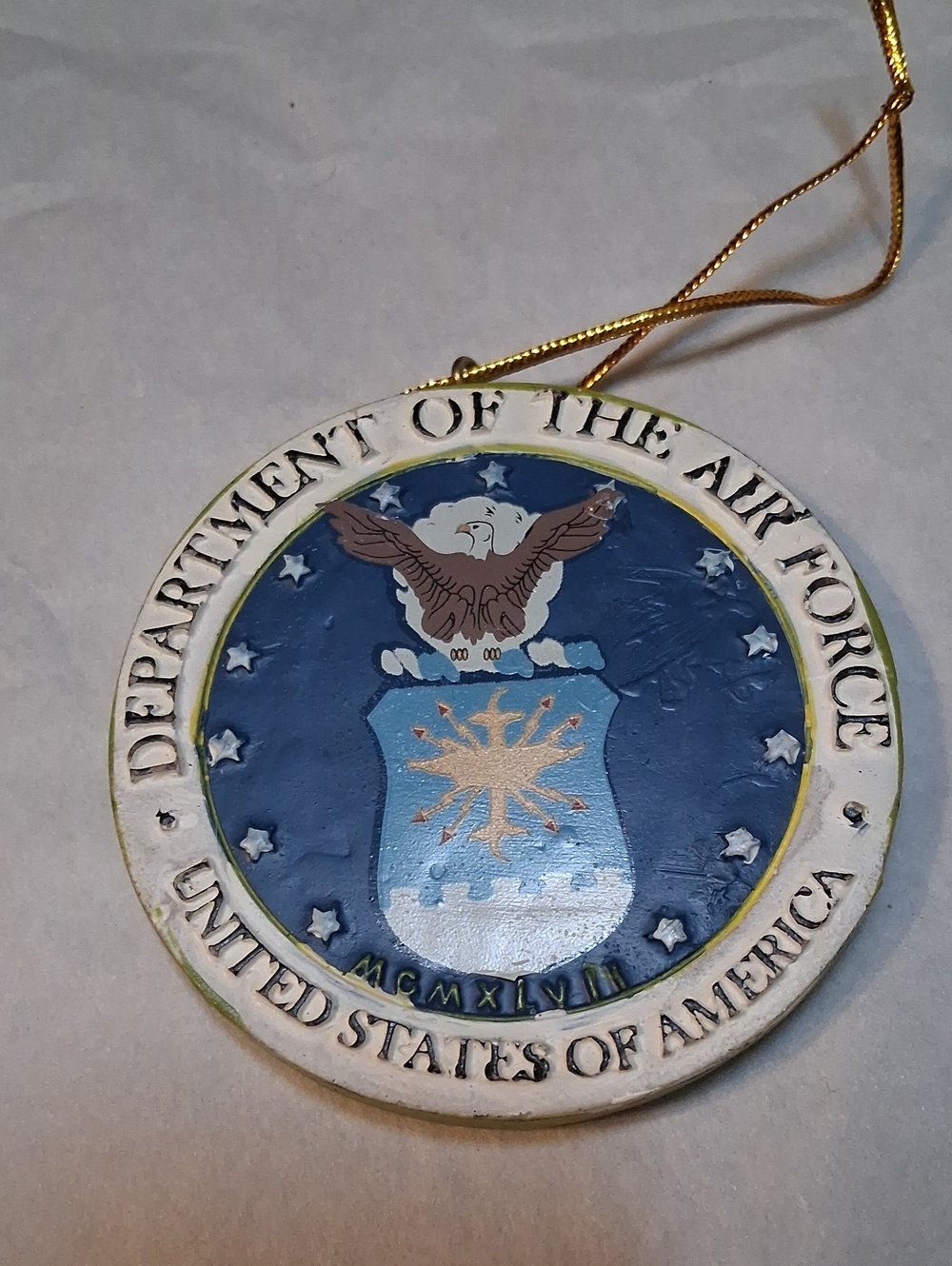 Department of the Air Force Blue and White Holiday Ornament